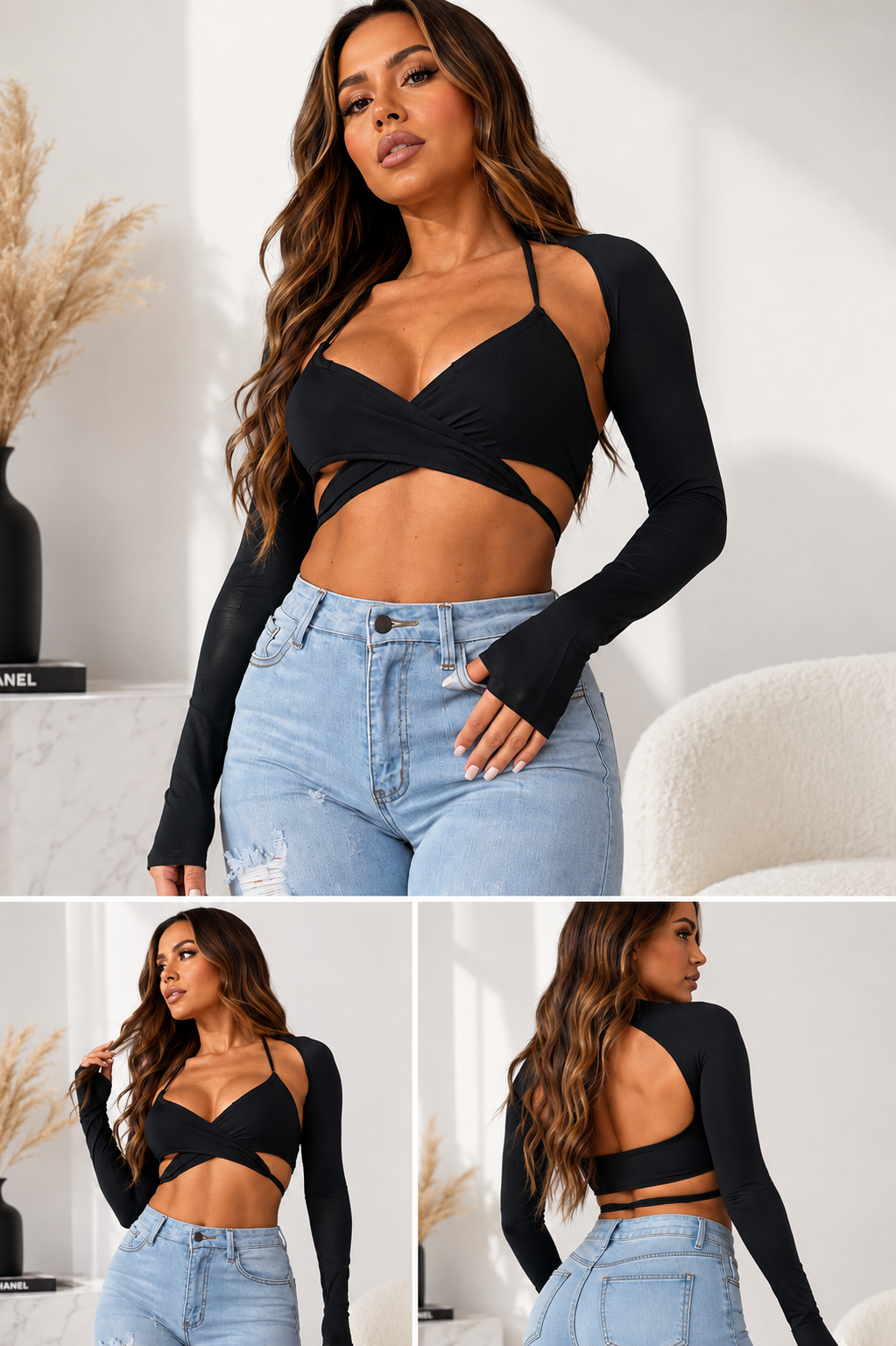 Gia Slim-Fit Tie Crop Top
