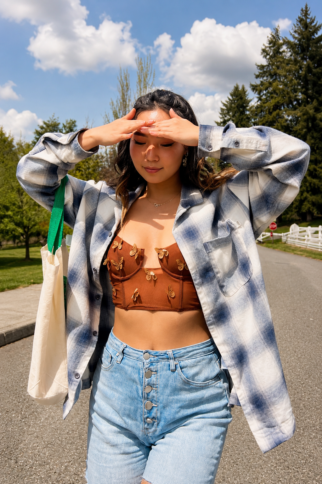 Flutter 3D Butterfly Mesh Crop Top