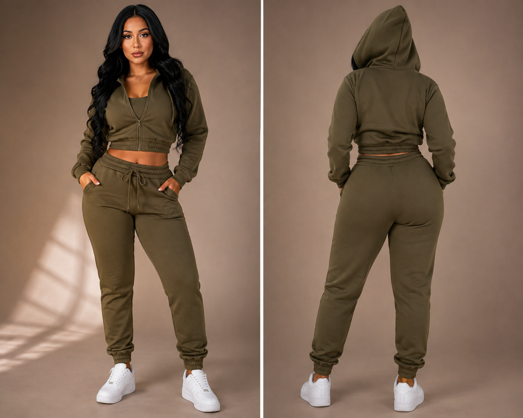 The Luxe Olive Lounge Set
