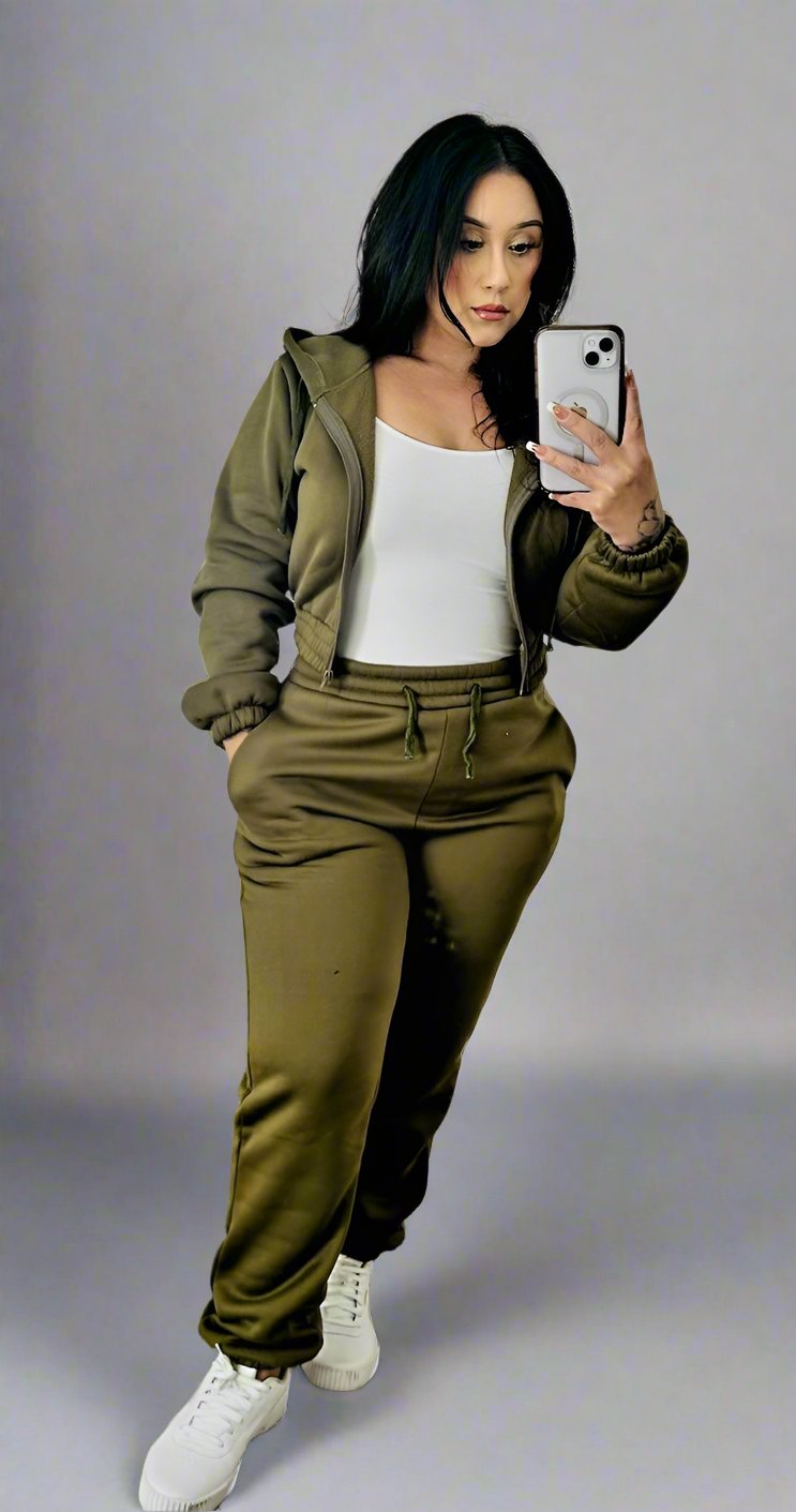 The Luxe Olive Lounge Set