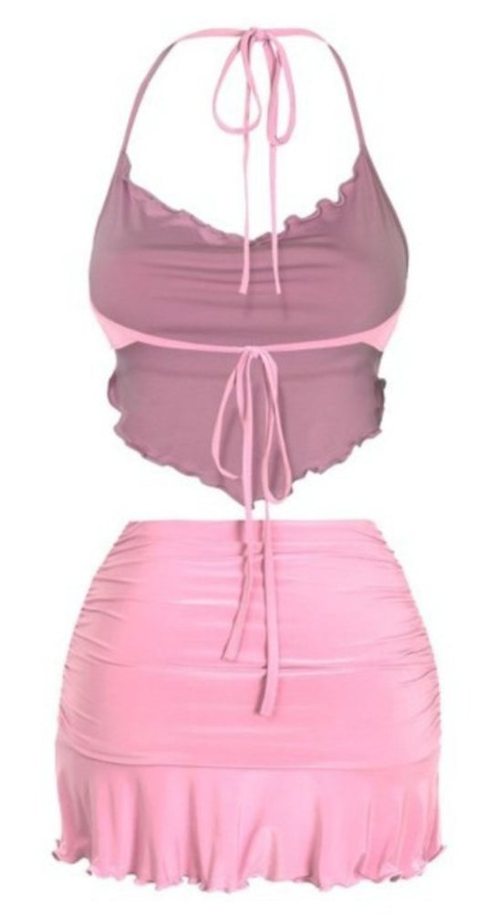 Pink skirt 2 piece  Set
