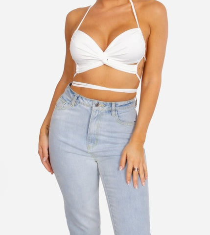 Strappy Khloe Crop Top - lavender