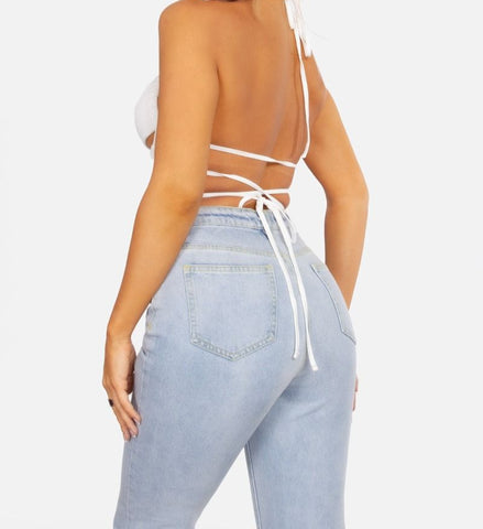 Strappy Khloe Crop Top - lavender