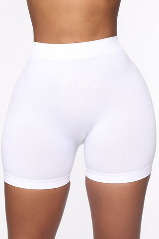 White Short biker shorts